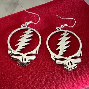 Grateful Dead Steal Your Face Steelie necklace & Matching earrings